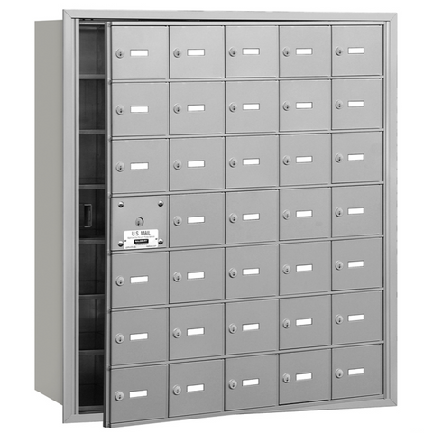 4B Horizontal Mailbox - 35 A Doors (34 usable) - Aluminum - Front Loading